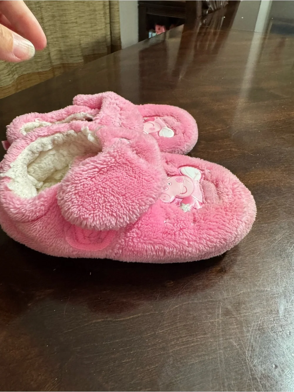 next Pink Peppa Pig Plush Kids Slippers